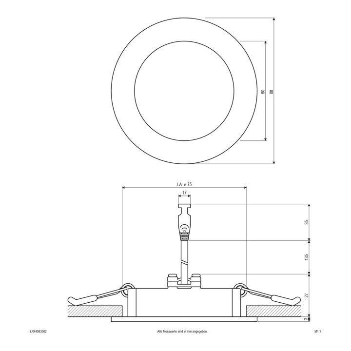 EVN Lichttechnik LED-Einbaupanel 3000K 350mA IP44 LR44083502 ws