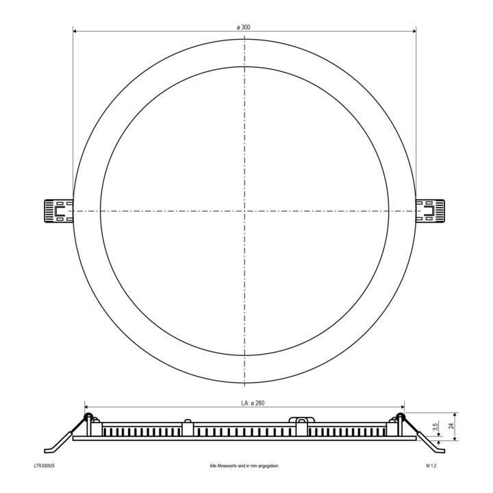 evn_lichttechnik LED-Einbaupanel LTR300925