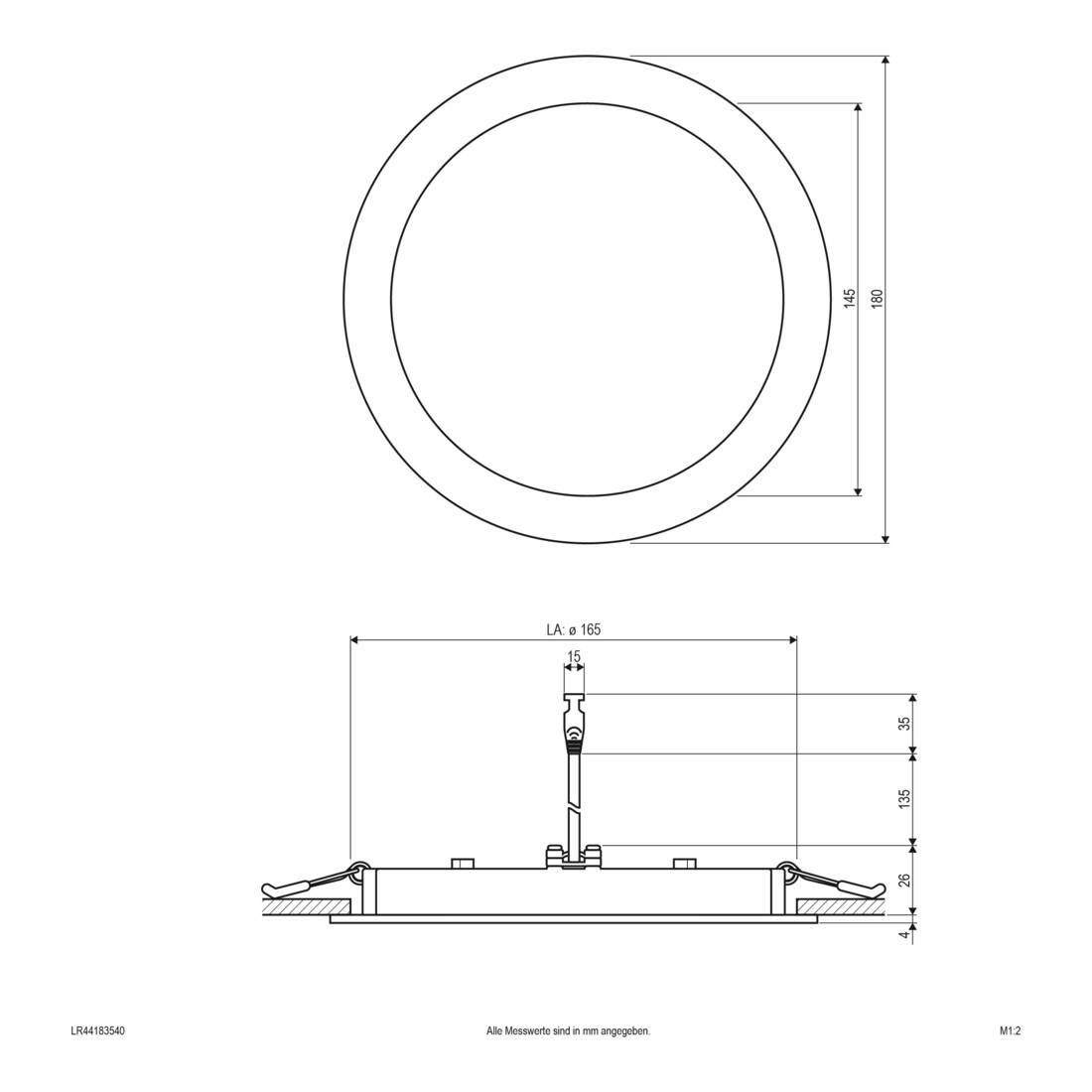EVN Lichttechnik LED-Einbaupanel rund 4000K IP44 350mA ws LR44183540