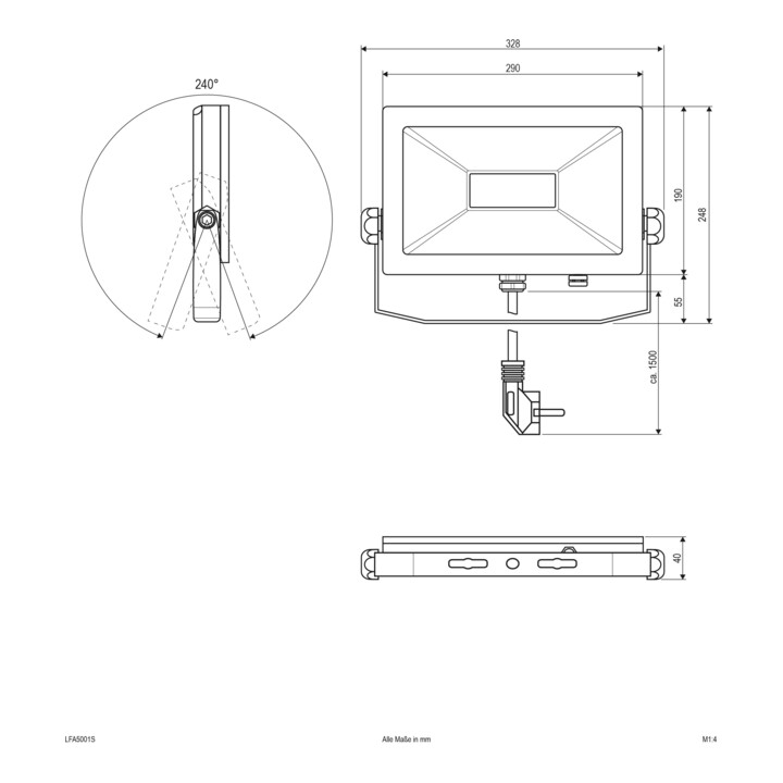 EVN Lichttechnik LED-Fluter IP65, 5700K 3700lm LFA5001S