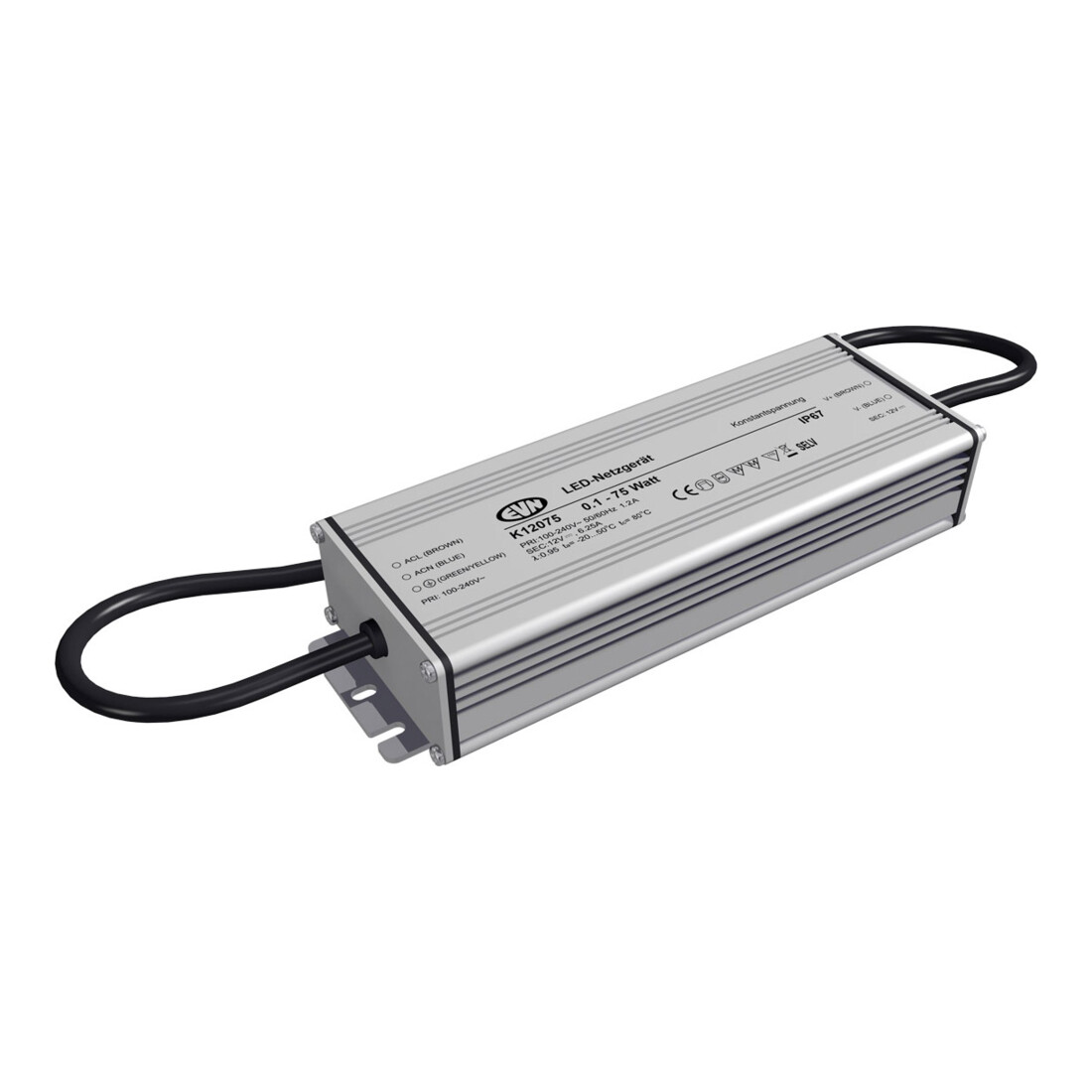 EVN Lichttechnik LED-Netzgerät 12VDC 0-75W IP67 K 12075