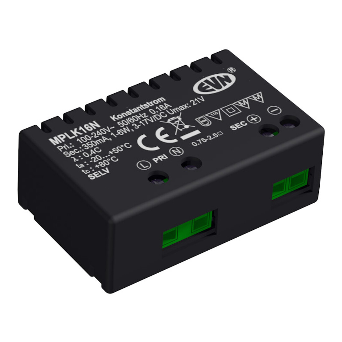 EVN Lichttechnik LED-Netzgerät 350mA 1-6W IP20 MPLK16N