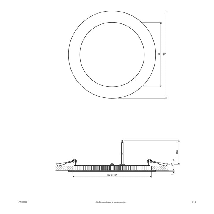 EVN Lichttechnik LED panneau encastrable 15W 350mA 3000K LPR 173 502