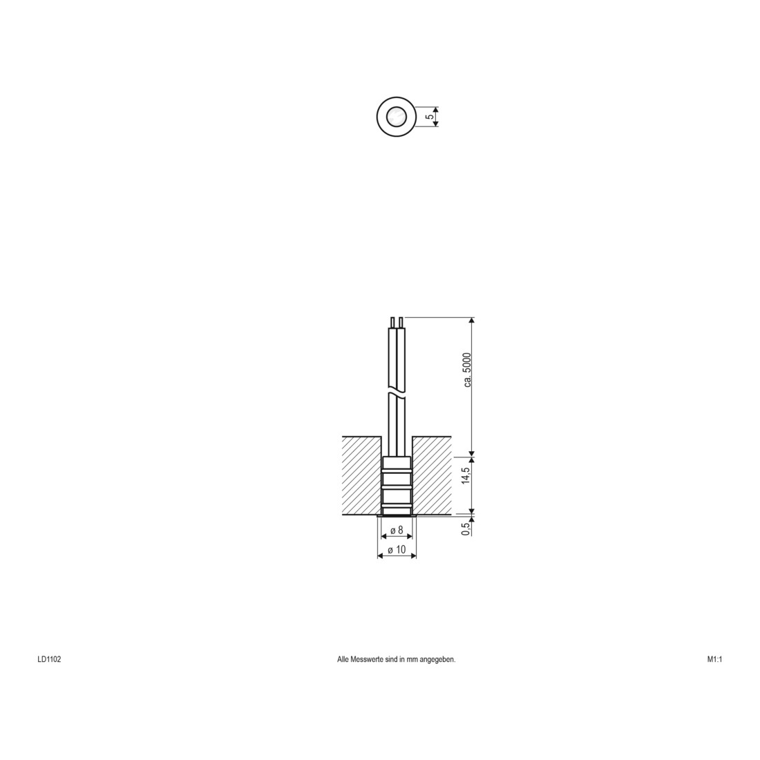 EVN Lichttechnik LED point lumineux EB 0,1W blanc chaud LD1 102