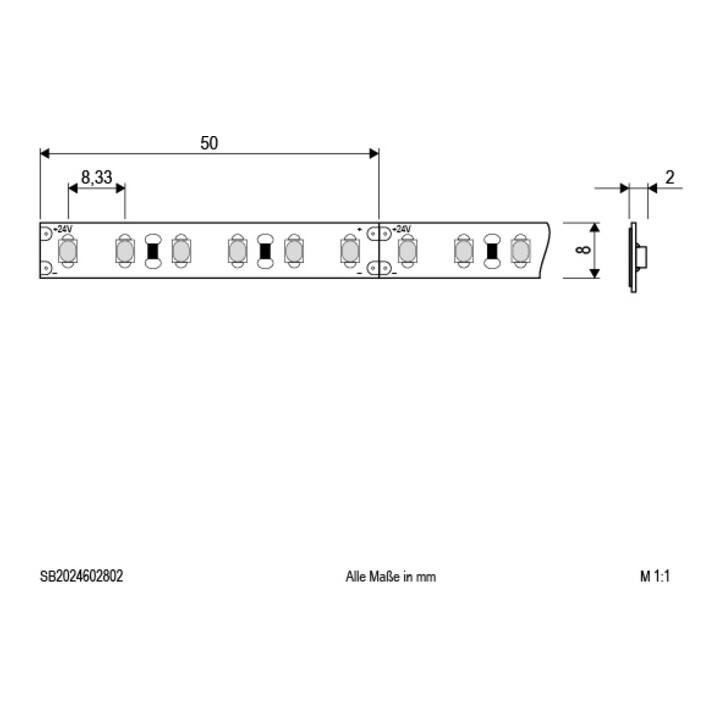 EVN Lichttechnik LED-Strip 5m 3000K 24V/DC IP20 SB2024602802