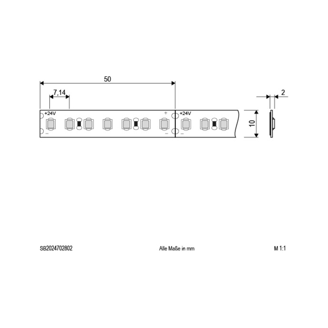 EVN Lichttechnik LED-Strip 5m 3000K 24V/DC IP20 SB2024702802