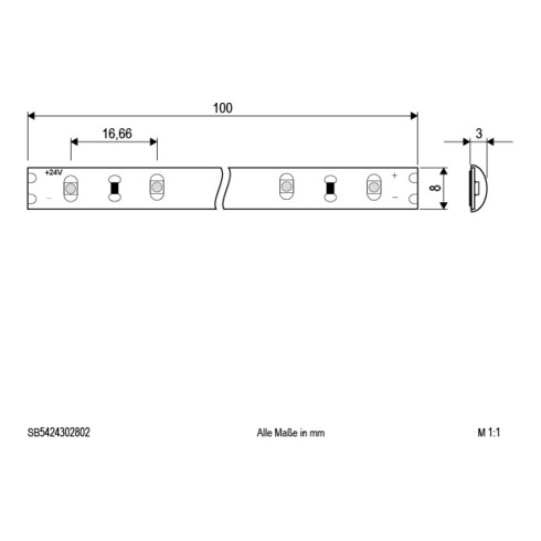 EVN Lichttechnik LED-Strip 5m 3000K 24V/DC IP54 SB5424302802