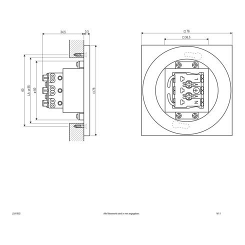 EVN Lichttechnik LED Wandeinbauleuchte IP44 230V 55lm LQ41802