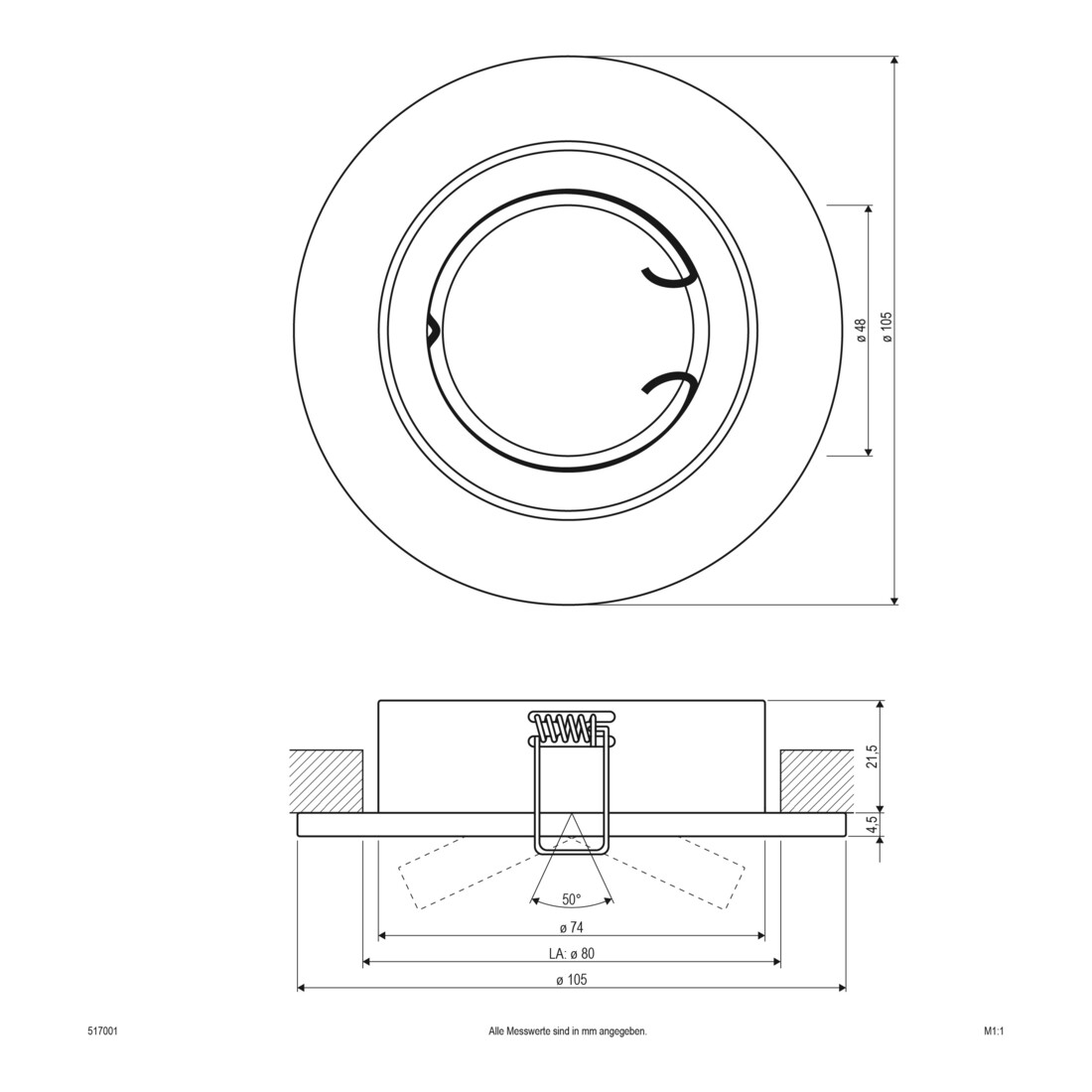 EVN Lichttechnik NV EB-Leuchte 50W 12V IP20 517 001 ws