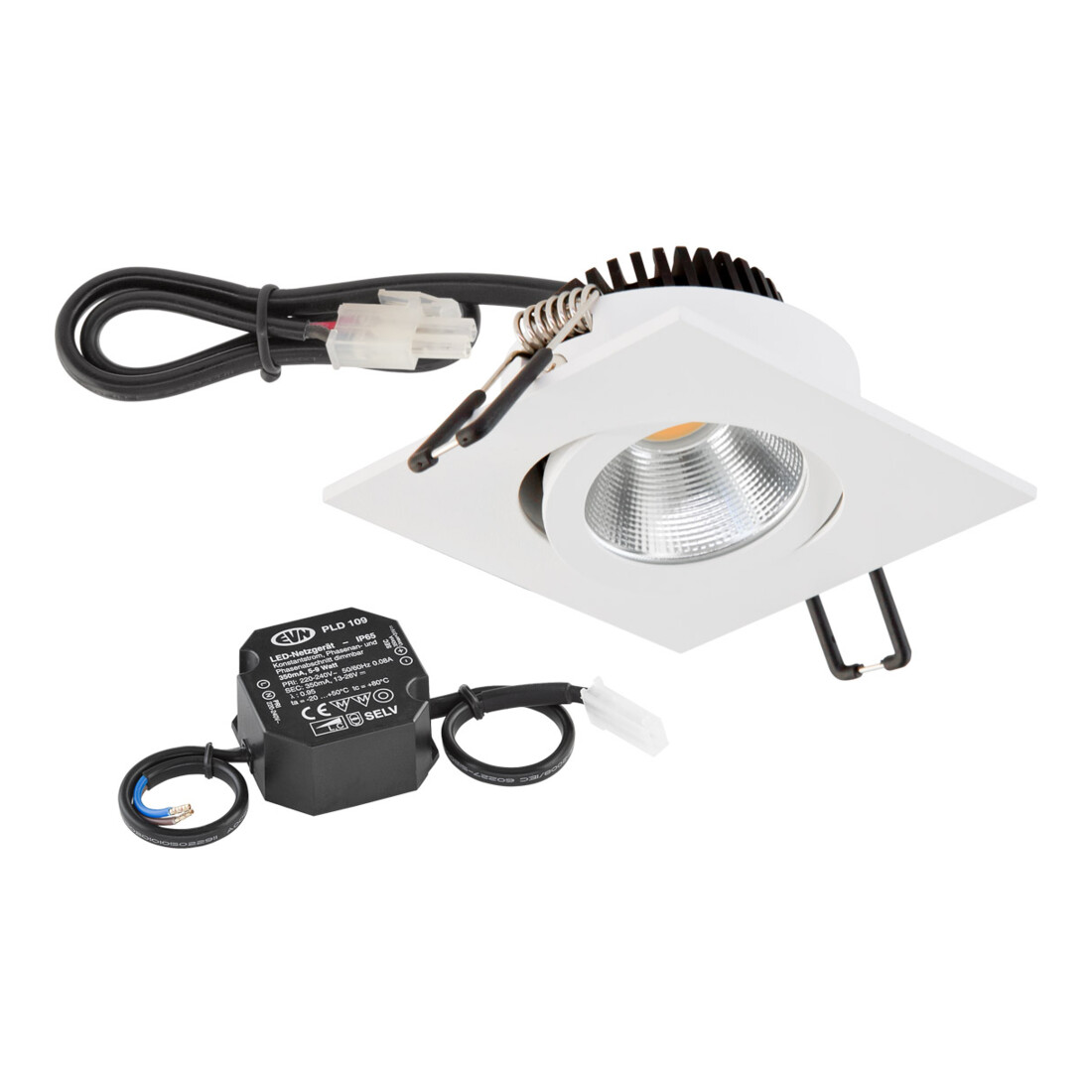 EVN Lichttechnik P-LED Plafonnier encastré 3000K 230V quad.ws PC24N60102
