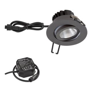 EVN Lichttechnik P-LED Plafonnier encastré 3000K IP65 230V anth PC650N61602