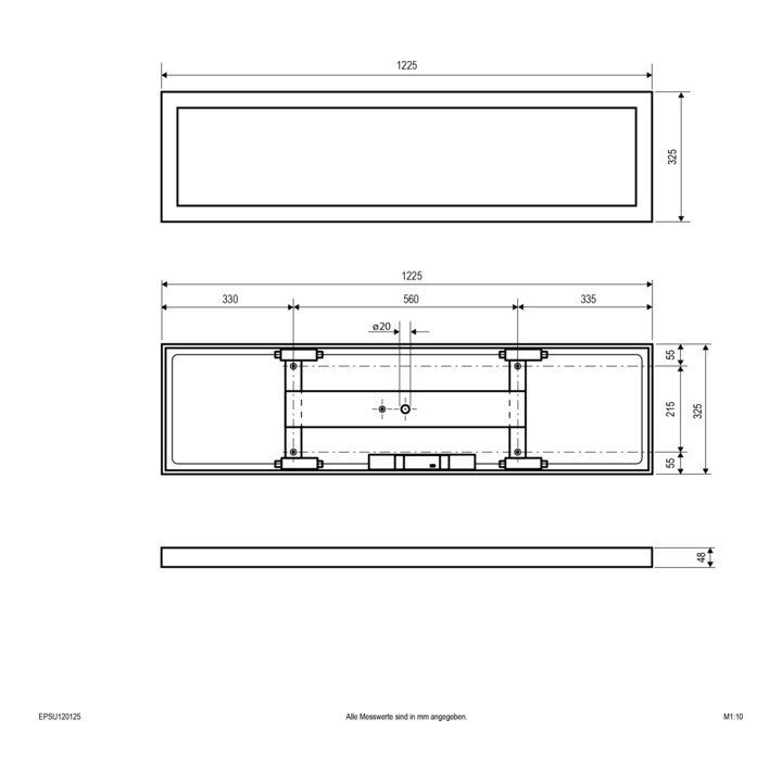 evn_lichttechnik Panneau LED de plafond EPSU120125