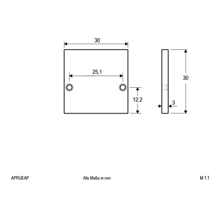 EVN Lichttechnik Plaque de finition en aluminium avec 2 vis APRUEAP