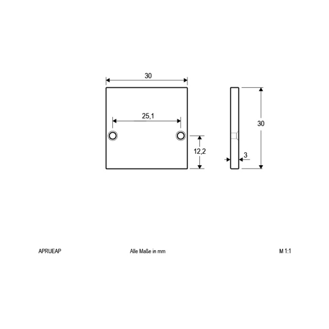 EVN Lichttechnik Plaque de finition en aluminium avec 2 vis APRUEAP