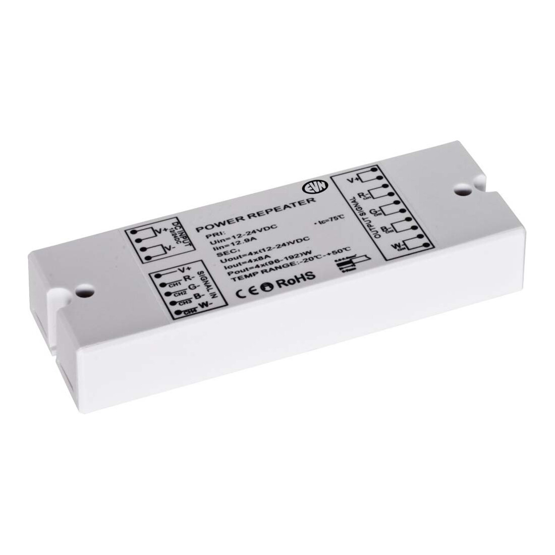 EVN Lichttechnik Power-Repeater 12V / 24V DC PR12/24-4X8A