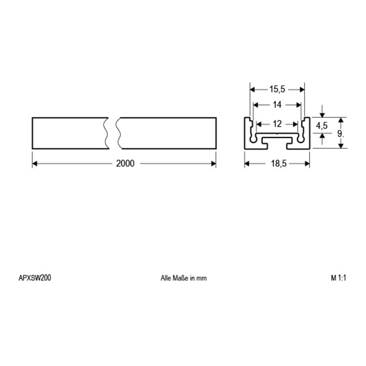 EVN Lichttechnik Profilé alu extra plat 200 cm blanc APXSW200