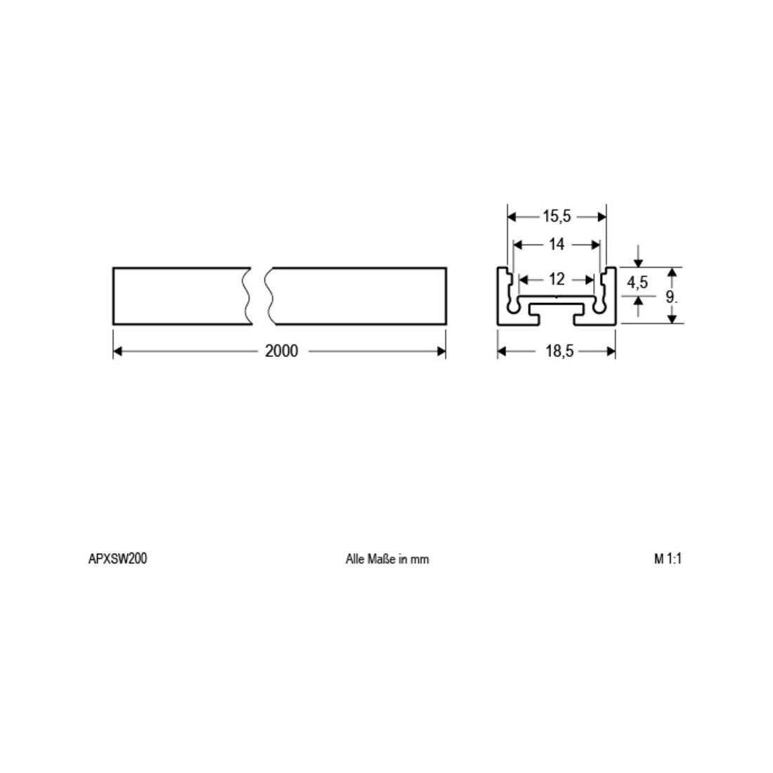 EVN Lichttechnik Profilé alu extra plat 200 cm blanc APXSW200