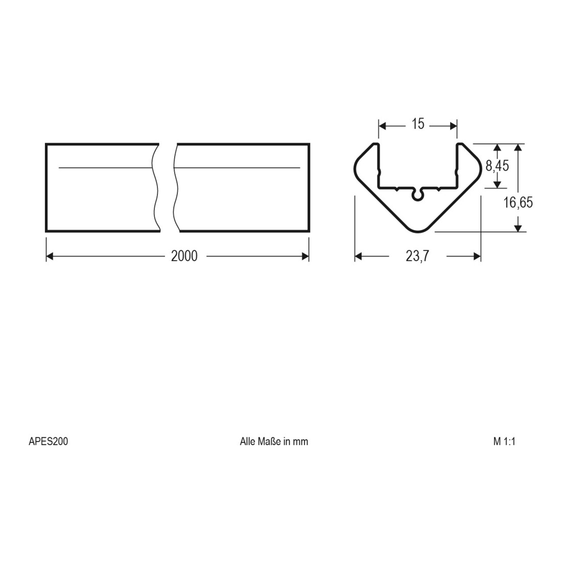 EVN Lichttechnik Profilé d'angle 200 cm alu anodisé APES200