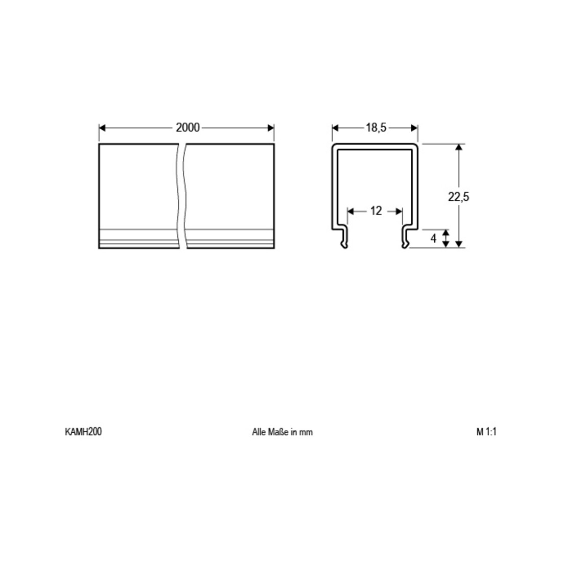 EVN Lichttechnik Profilé en aluminium couverture haute opale 200 cm KAMH200