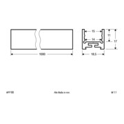 EVN Lichttechnik Profilé U en aluminium APF plat 1 m 100-3