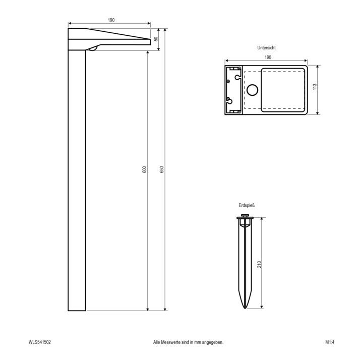 EVN Lichttechnik Solar-LED-Wegeleuchte 3000K anthr. BWM WLS541502