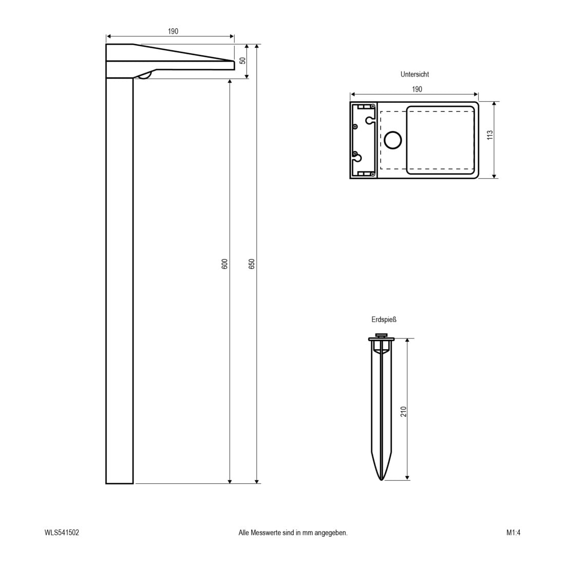 EVN Lichttechnik Solar-LED-Wegeleuchte 3000K anthr. BWM WLS541502