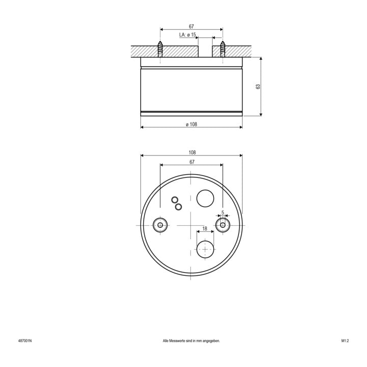 EVN Plafonnier/Applique 230V GX53 11W IP54 blanc