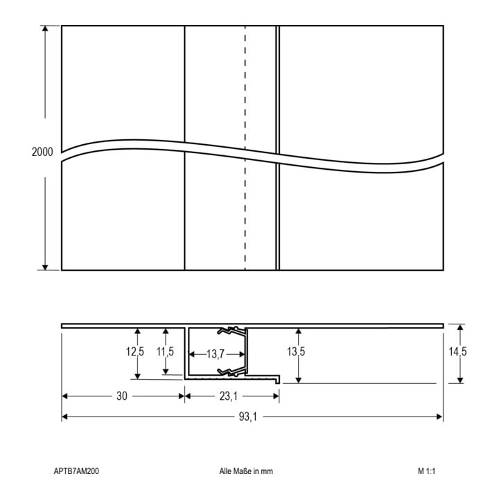 EVN Profilé pour cloison sèche APTB7AM200 avec couverture opale