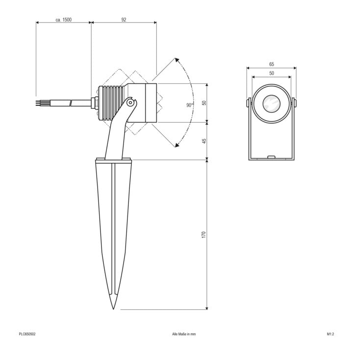 EVN Spot de jardin PLC650502 3000K anth IP65