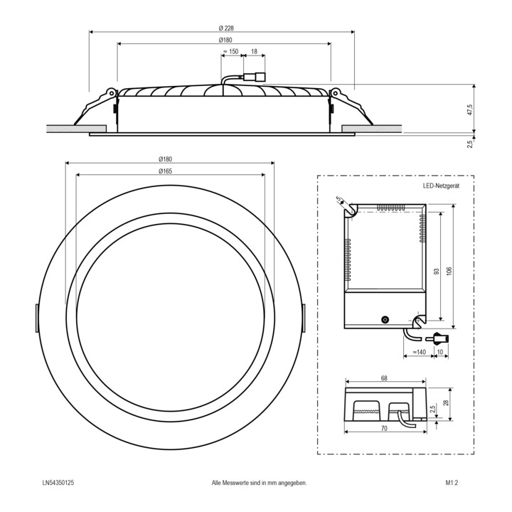 EVN Spot LED encastré LN54350125 dimmable IP54