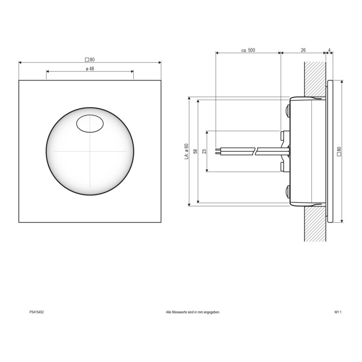 EVN Wandeinbauleuchte P-LED 3000K IP54 700mA