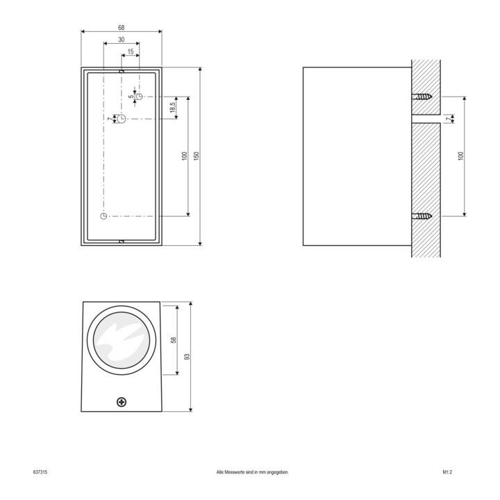 EVN Wandleuchte 230V GU10 2x11W IP44 dgr