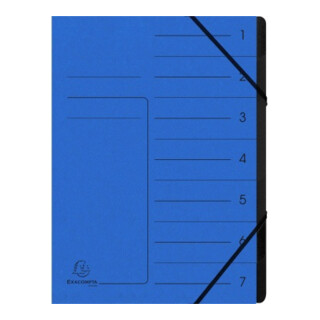 Exacompta Ordnungsmappe 540702E DIN A4 7Fächer Karton blau