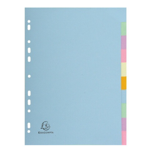 Exacompta Register 1610E DIN A4 Recyclingkarton pastell 10tlg