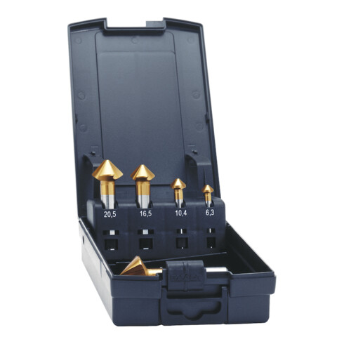 Exact Set de fraises coniques Advanced TiN Forme C 90° 6,3-25mm