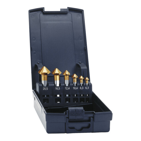 Exact Set de fraises coniques Advanced TiN Forme C 90 degrés 6,3-20,5mm