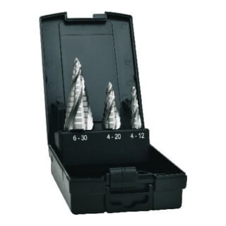 Exact Stufenbohrer HSS Set 4-fach Spiralnute 4-30 mm