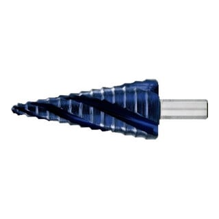 Exact Stufenbohrer HSS TiAlN 4-fach Spiralnute 4-20mm