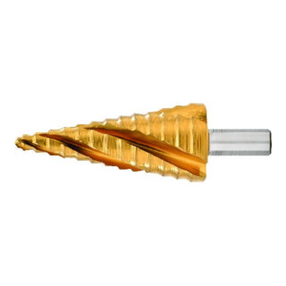 Exact Stufenbohrer HSS TiN 4-fach Spiralnute 4-12mm
