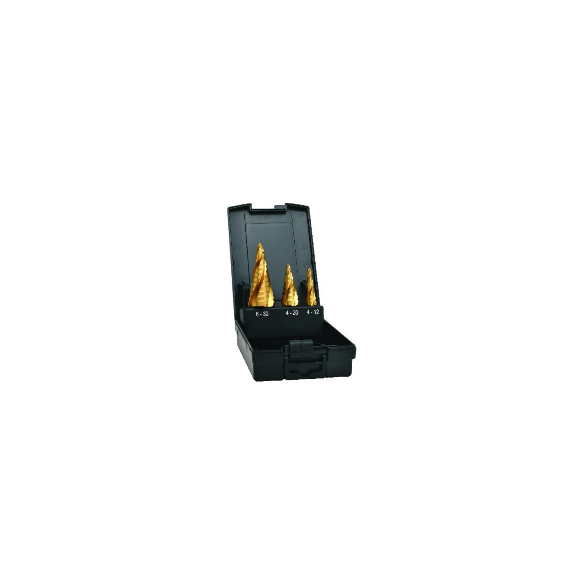 Exact Stufenbohrer HSS TiN Set 4-fach Spiralnute 4-30 mm