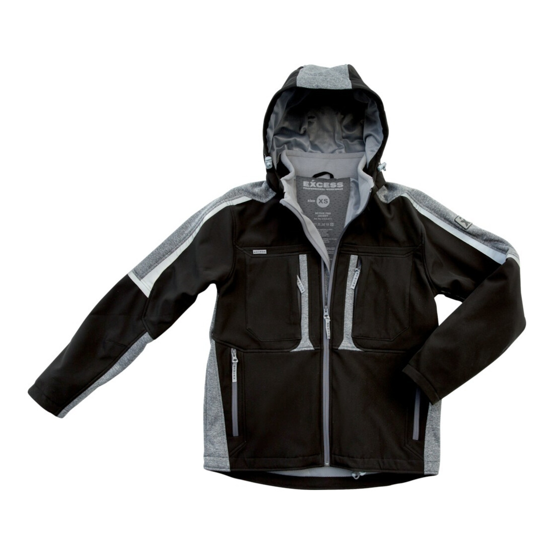 Excess Softshelljacke Proaktiv, Gr. L, schwarz/grau