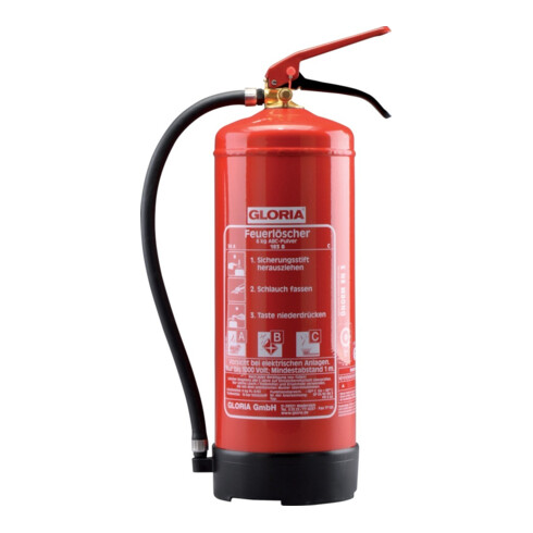 Extincteur à poudre Gloria PD 12 G A 12 G A 12kg w.continuous pressure fire class 55 A 233 B C w.wall.