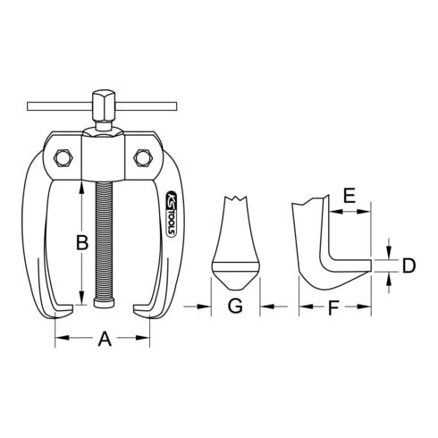 KS Tools arrache-bornes à 2 bras avec bouton