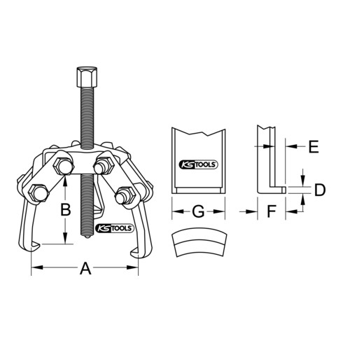 KS Tools Extracteur de bornes à 3 bras à 3 pôles