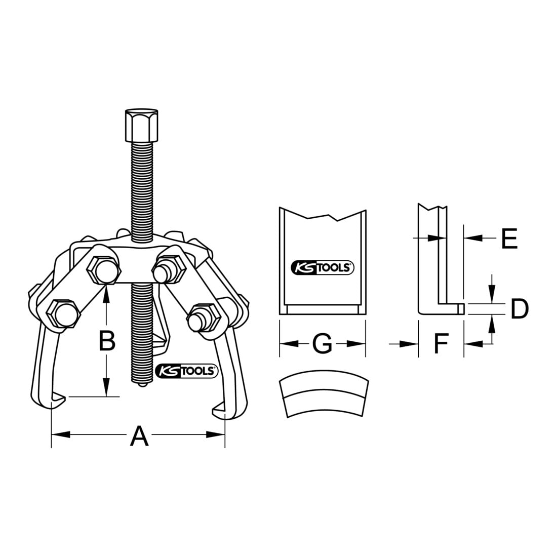 KS Tools Extracteur de bornes à 3 bras à 3 pôles