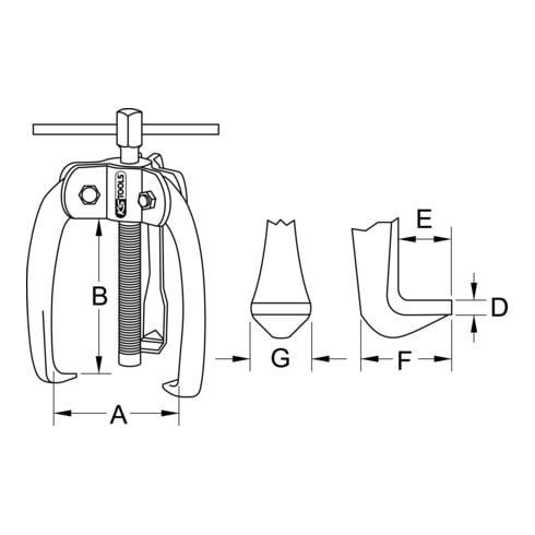 KS Tools arrache-bornes à 3 bras avec bouton