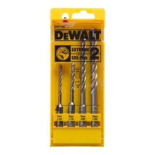EXTREME DEWALT®®2 SDS-Plus Hammerbohrer-Sets (4tlg. mit 5, 6, 8, 10mm Ø in Kunststoffkassette)