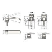 Exzenterspanner GN 927 d2 M 8mm l1 82mm l2 60mm Außengewinde,o.Stellmutter-4