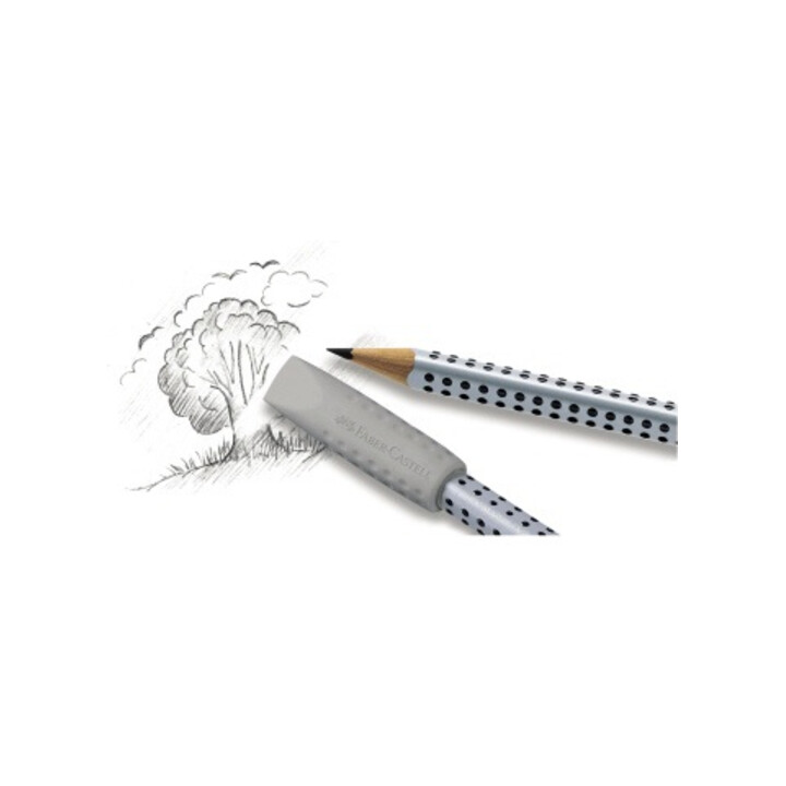 Faber-Castell Radierer Eraser CAP GRIP 2001 grau/weiß 2 St./Pack.