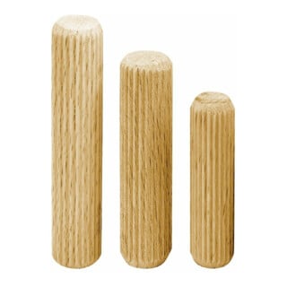 facett Goujon long en hêtre cannelé, 10 x 60 mm
